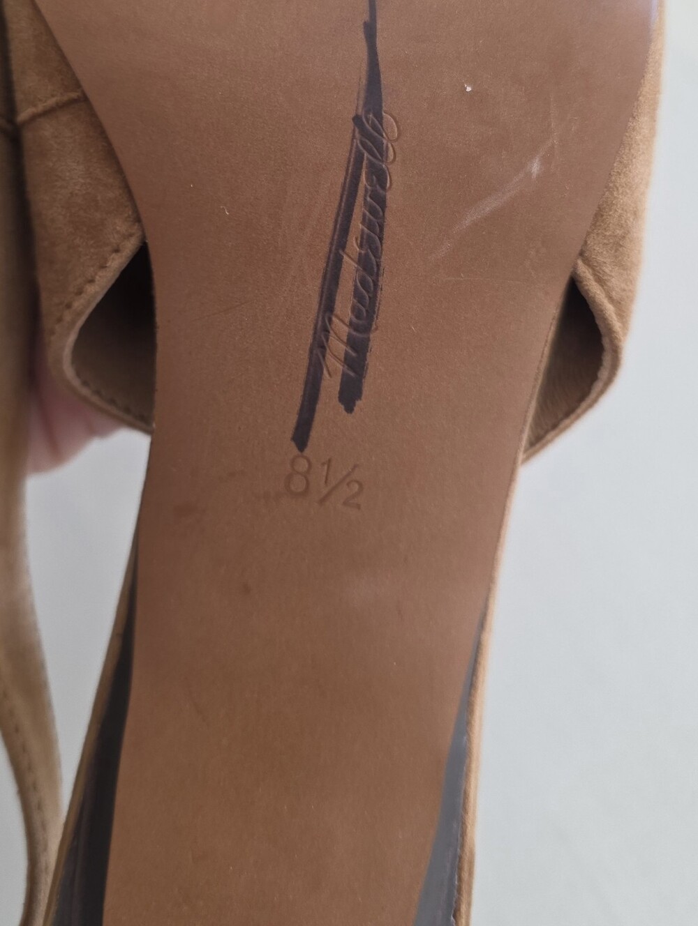 NWOT Madewell Emilie Pointed Toe Slingback Pump Tan Suede $178 Sz 8.5 - Picture 10 of 11